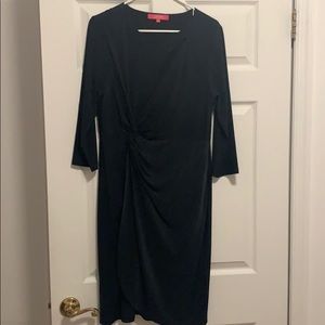 Blue grey cutout tulip dress with knot detail